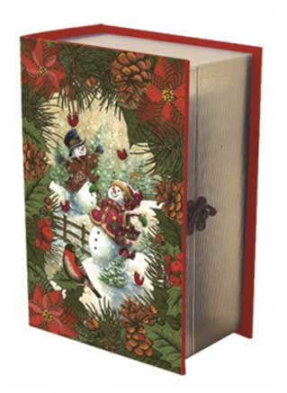 картинка Книга Снеговики с замочком средняя с подсветкой от Экономного Деда Мороза