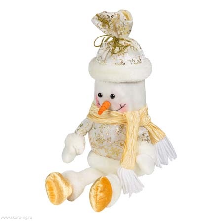 картинка Снеговик - мешок золотистый от Экономного Деда Мороза