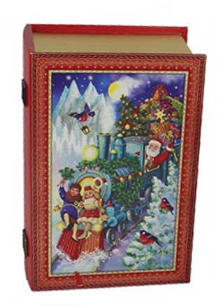 картинка Книга Новогодний паровозик с замочком малая с подсветкой от Экономного Деда Мороза
