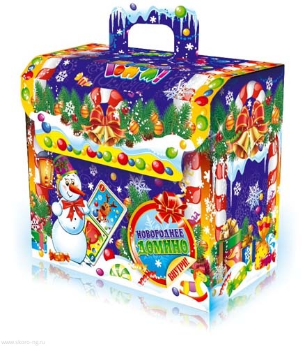 картинка Коробка “Домино от Деда Мороза" магазин Одежда+ являющийся официальным дистрибьютором в России 