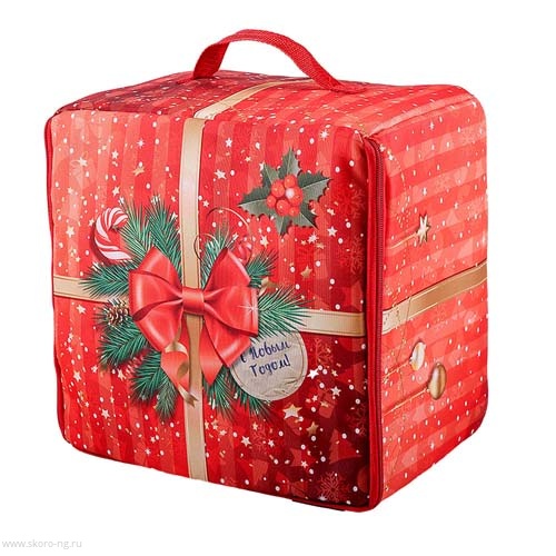 картинка Сумка-короб "Подарок красный" от Экономного Деда Мороза