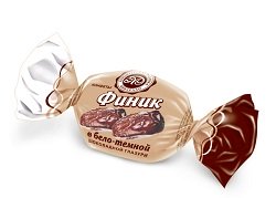 Конфеты Финик в  в бело-темной шоколадной глазури с гоецким орехом