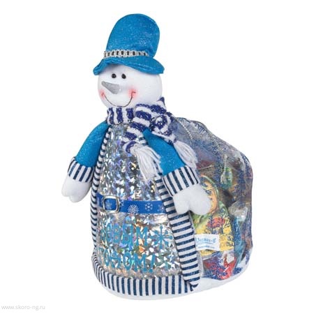 картинка Снеговик в шляпе от Экономного Деда Мороза