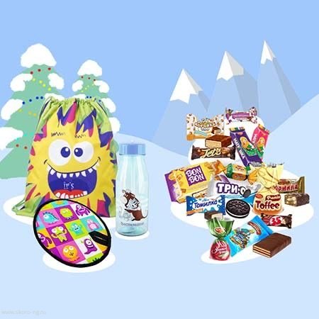картинка Детский новогодний подарок "Монстрик и сладости" от ЭДМ по выгодным ценам