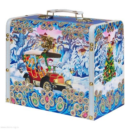 картинка Сундучок "Автомобиль Деда Мороза" малый     магазин Одежда+ являющийся официальным дистрибьютором в России 