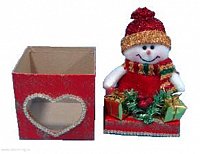 картинка Снеговик на коробке от Экономного Деда Мороза